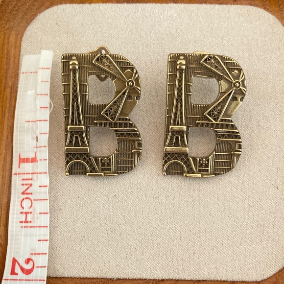 Gold Eiffel Tower Balenciaga Earrings - Picture 1 of 3